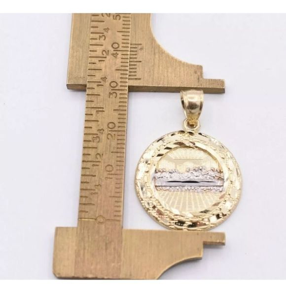 Real 10K Gold Last Supper Charm Nugget Border - Picture 3 of 4